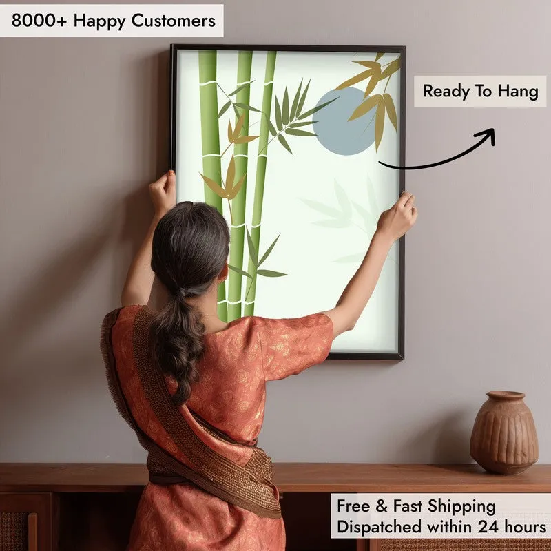 Ethereal Bamboo Botanical Archival Paper Wall Art With Frame media 6