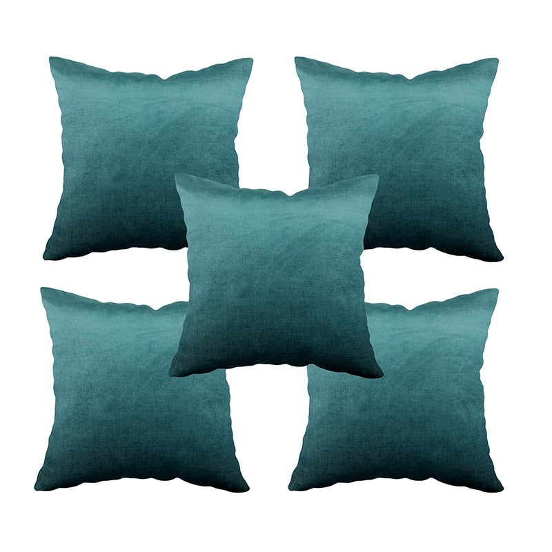 Vintara Velvet Cushion Cover (Turquoise) - Set Of Five media 3