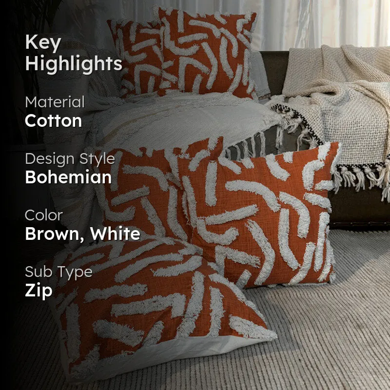 Cozy Ripple Tufted Cushion Cover Set - Set Of Five media 2