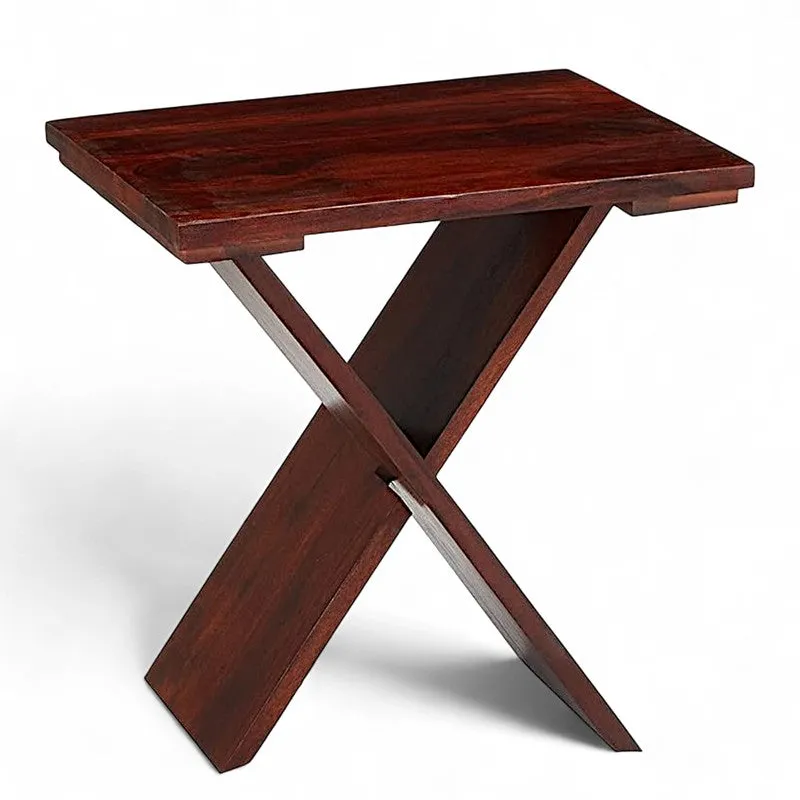 Dverox Sheesham Wooden Side & Bedside Table - Brown media 5