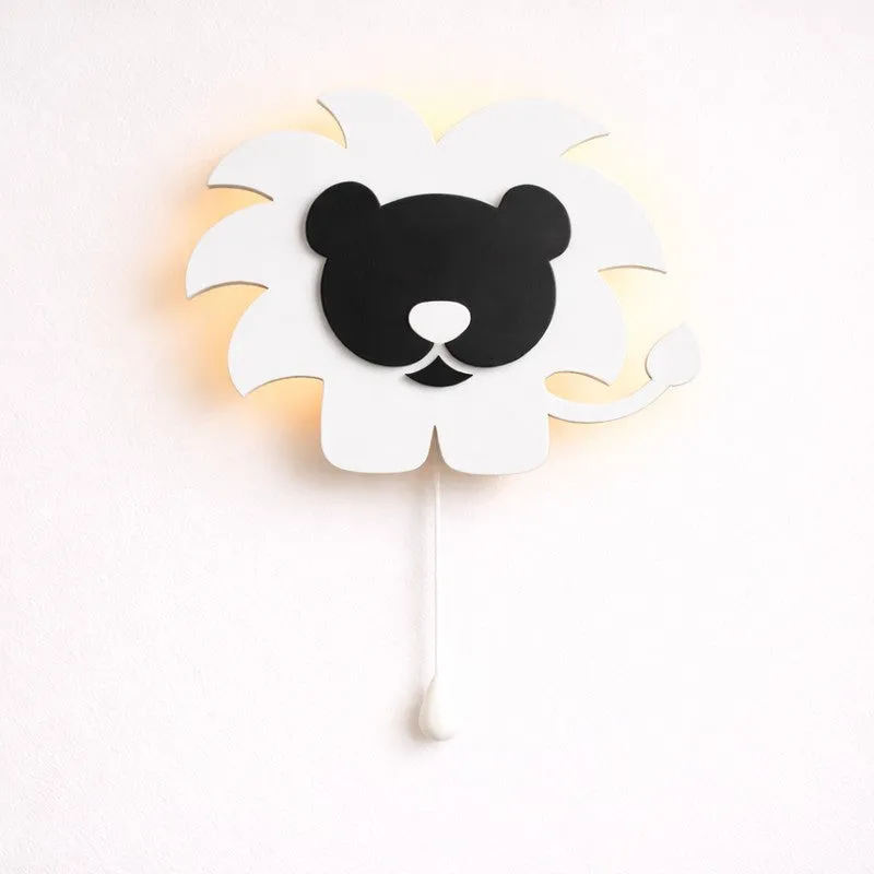 Silenor Lion Battery Operated MDF Wall Lamp - White media 3