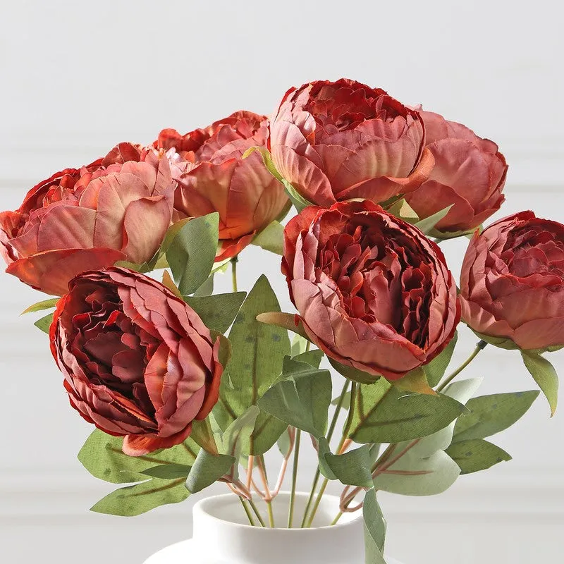 Blushira Rose Fabric Artificial Flower - Rust media 5