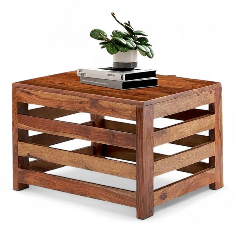 Pervon Sheesham Wooden Center Table - Brown media 4