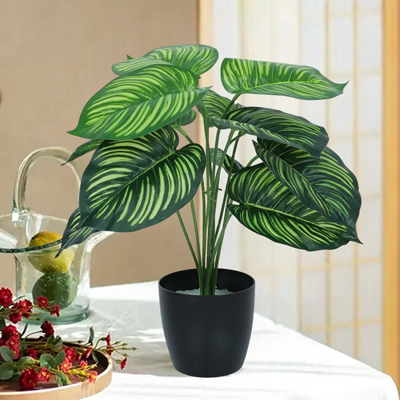 Melona Artificial Plant With Black Plastic Pot - 1.8 Feet media 2