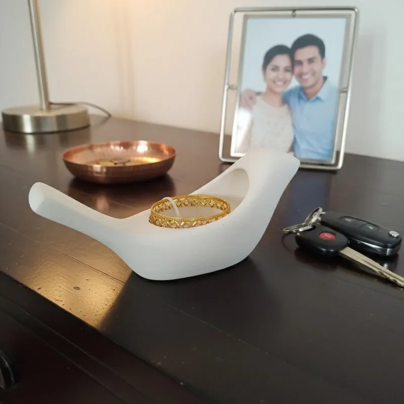 Bird Resin Tea Light Candle Holder - White media 4