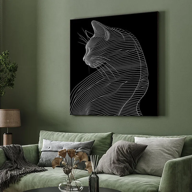 Cat Line Art Wall Painting media 4