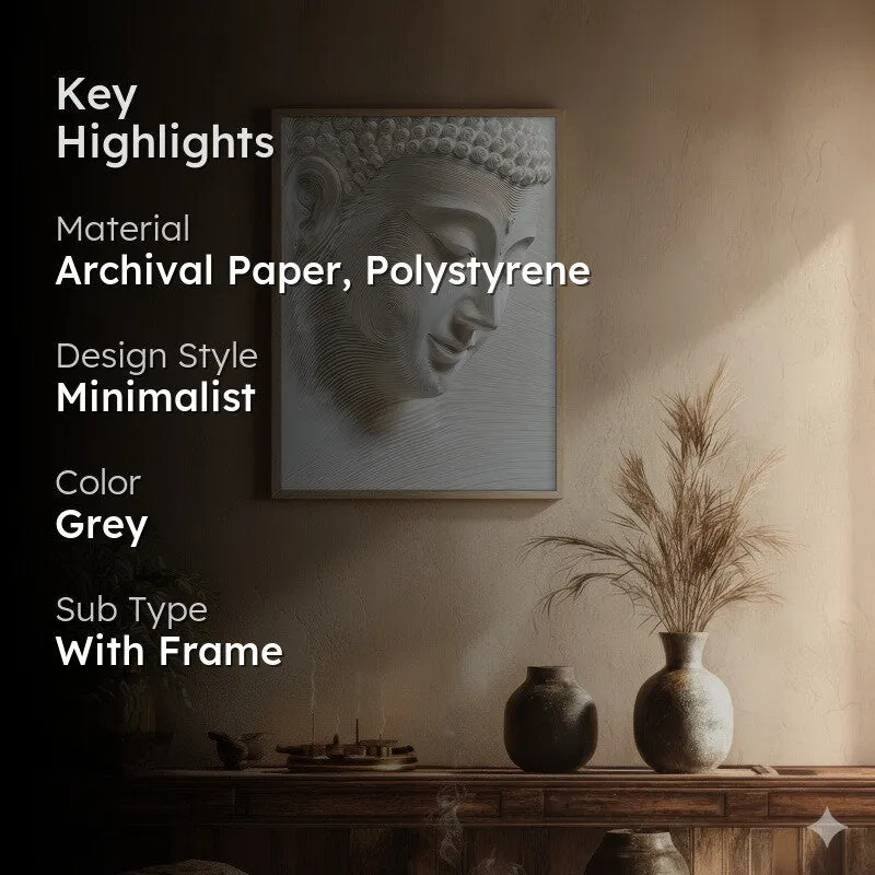 Meditative Flow Wall Painting With Brown Frame media 2