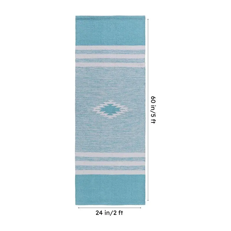Decoria Cotton Runner Rug - Sky Blue media 7