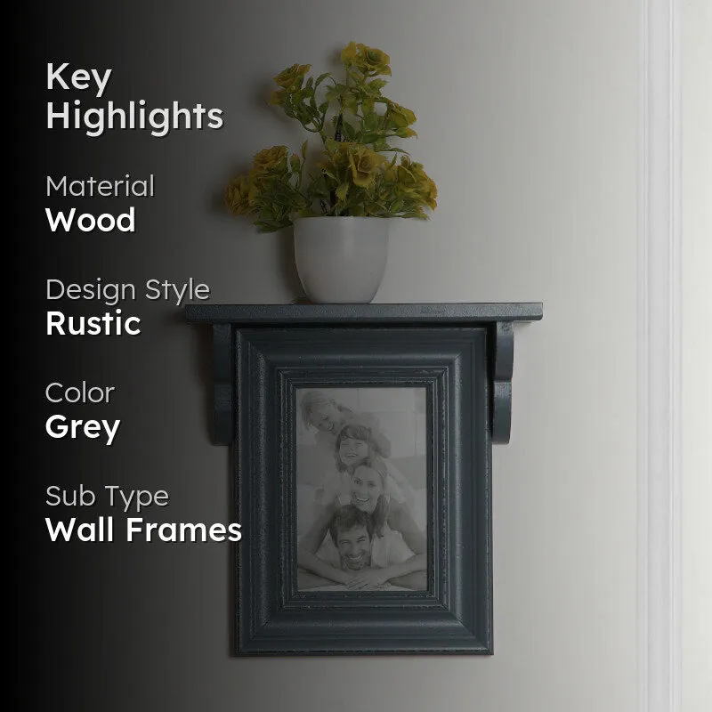 Nero Photo Frame With Wall Shelf - Grey media 2