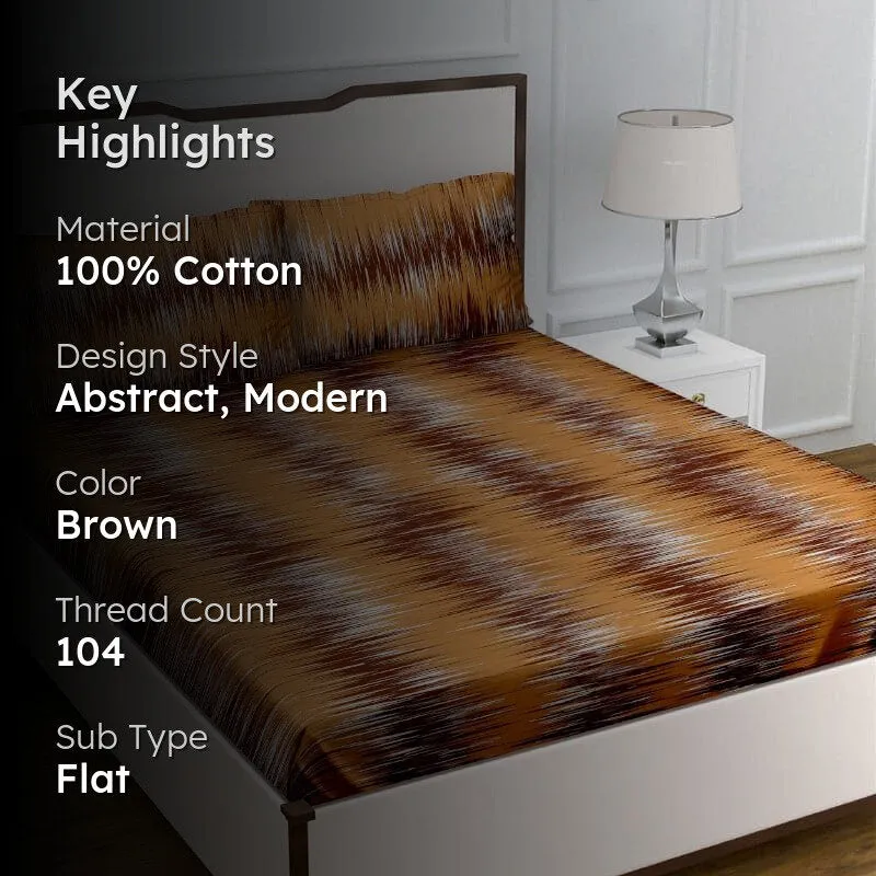 Esmeda Roga Cotton Bedsheet (Brown) - 104 TC media 2