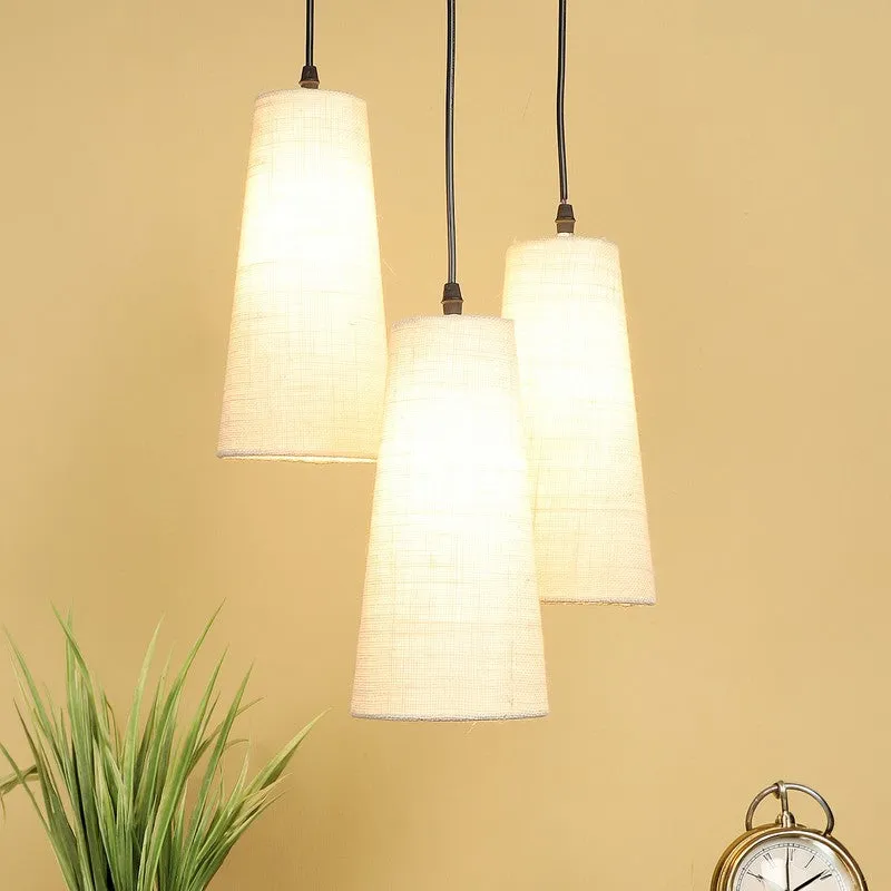 Nordic Neutral Triple Metal Ceiling Lamp - White media 2