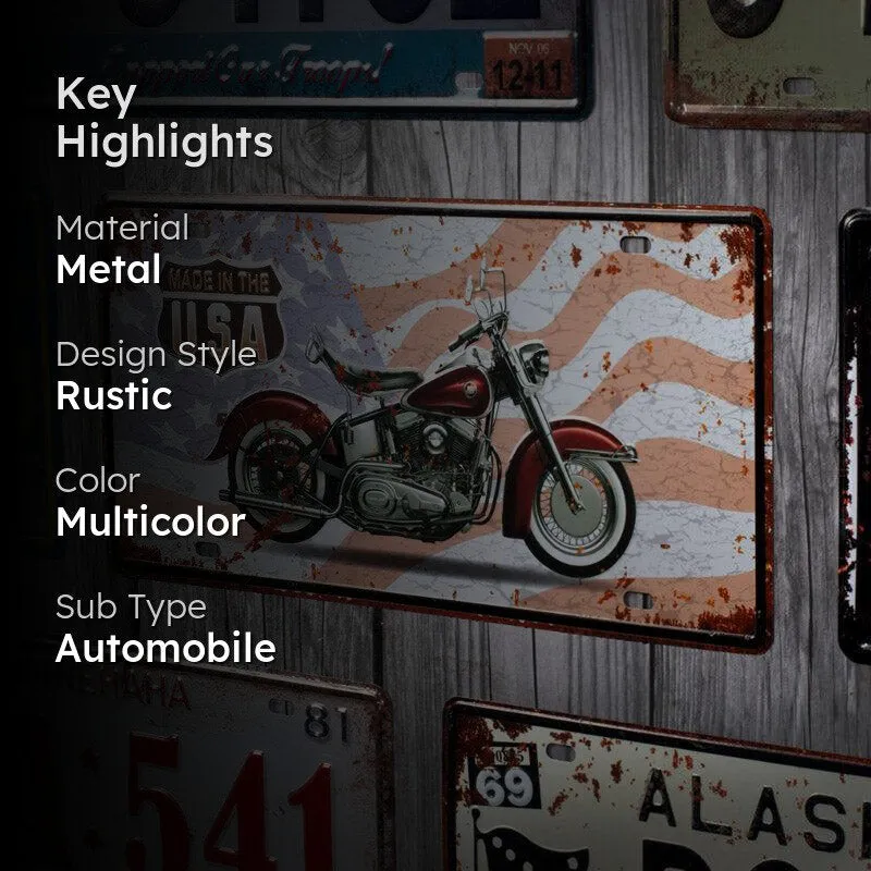 Made In The Usa Motorcycle Metal Wall Accent media 2