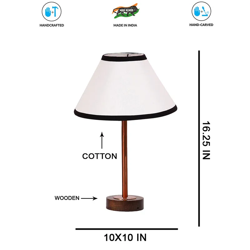 Cotin II Stripe Rodin Wooden Table Lamp - White,Copper,Brown media 7