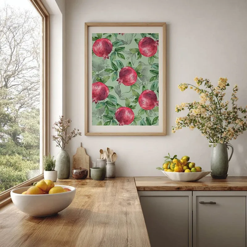 Blush Pomegranate Archival Canvas Wall Art - Brown media 5