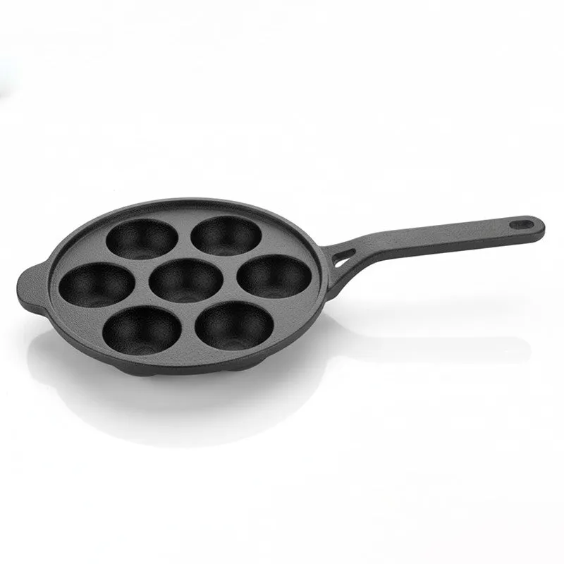 Gripappe Long Handle Cast Iron Paniyaram Pan media 5