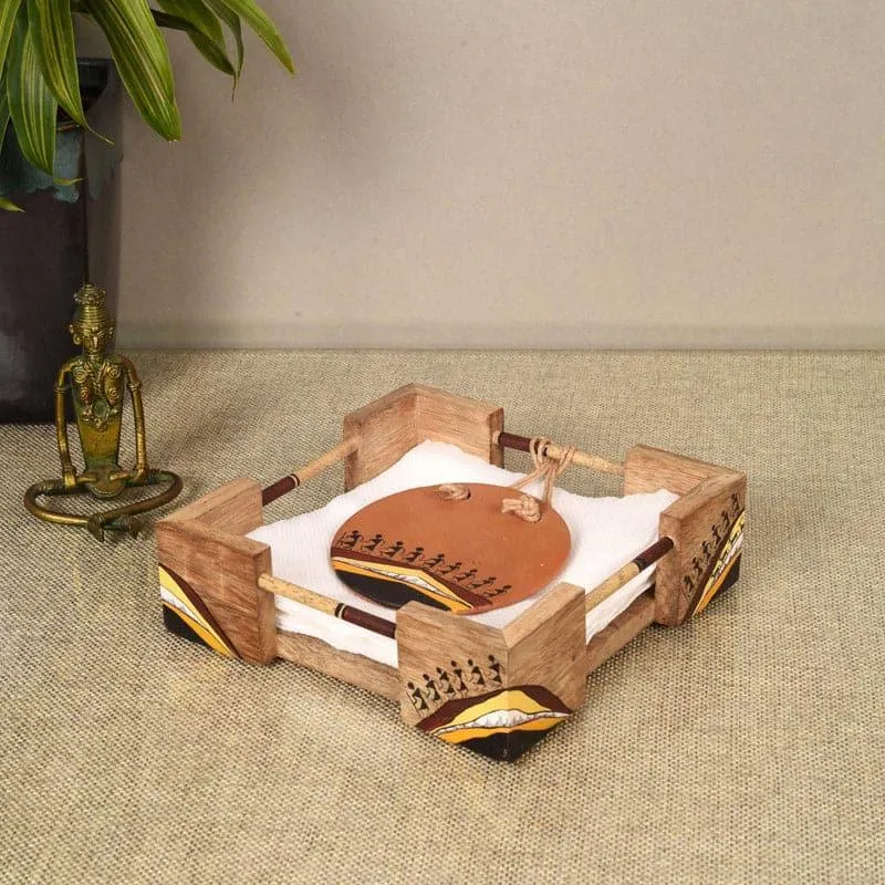 Warli Rythm Tissue Holder media 1