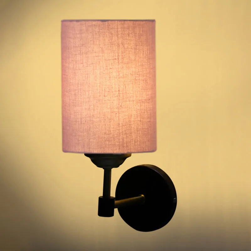 Sienna Sleek Steel & Cotton Wall Lamp - Beige media 5