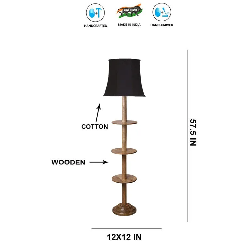 GlowDock Column Wooden Floor Lamp - Black media 8