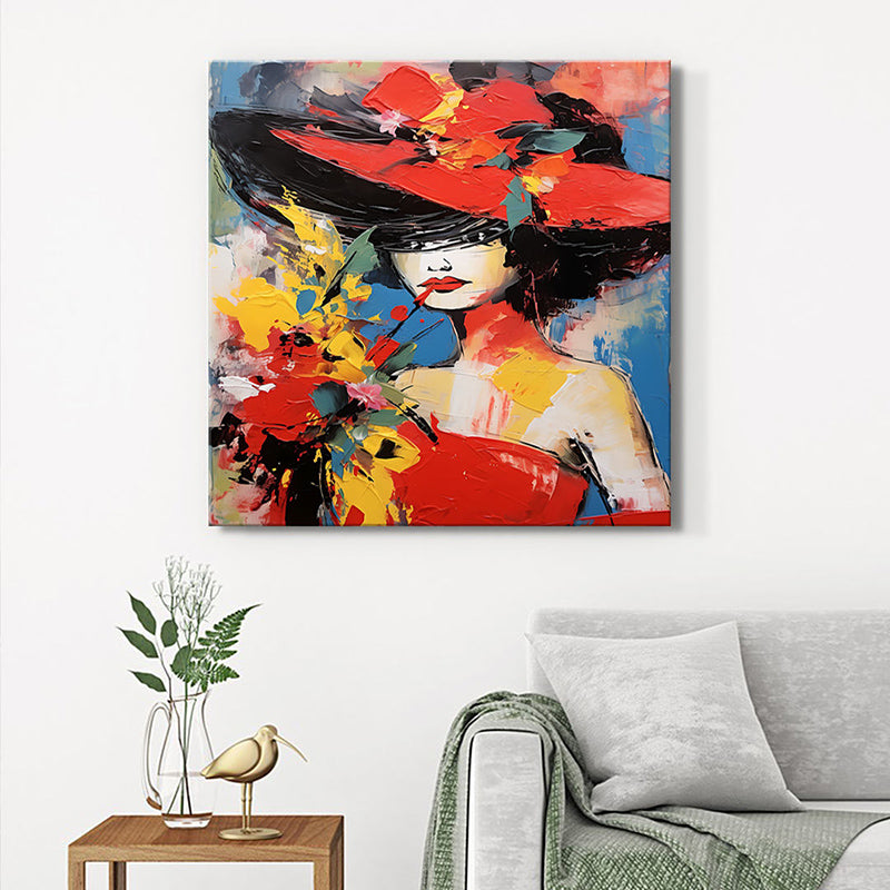 Lady In Hat Wall Painting