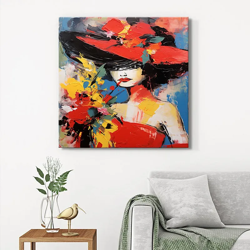 Lady In Hat Wall Painting media 1