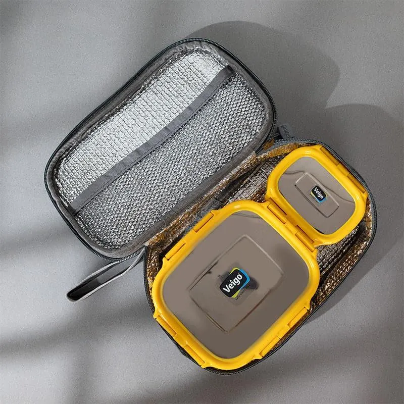 Delica Yellow Lunch Box With Pouch (550/150 mL) - Two Piece Set media 3