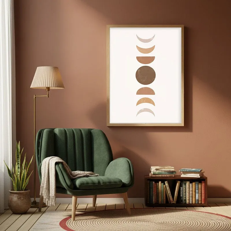 Celestial Balance Canvas Wall Painting With Brown Frame media 1