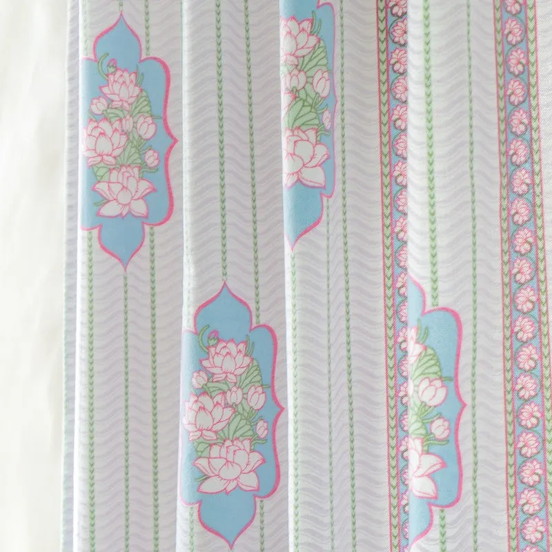 Tranquebar Home Blossom Path Cotton Curtains(Pink,Green) - Set Of Two media 7