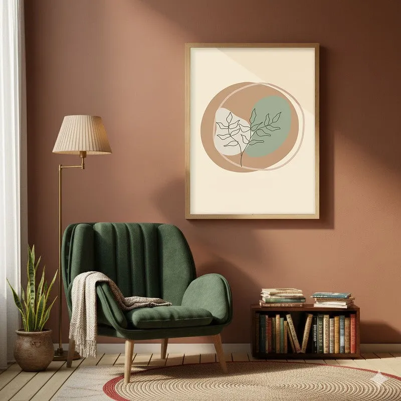 Woven Flora Canvas Wall Painting With Brown Frame media 6