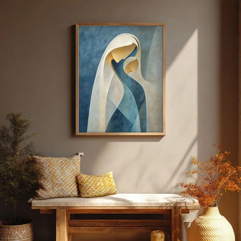 Madonna Of Gentle Grace Archival Paper Wall Painting With Brown Frame media 1