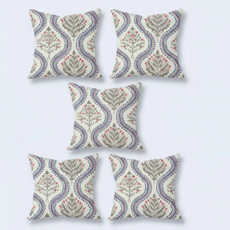 Paisley Motif Multicolor Cushion Cover Set - Set Of Five media 4