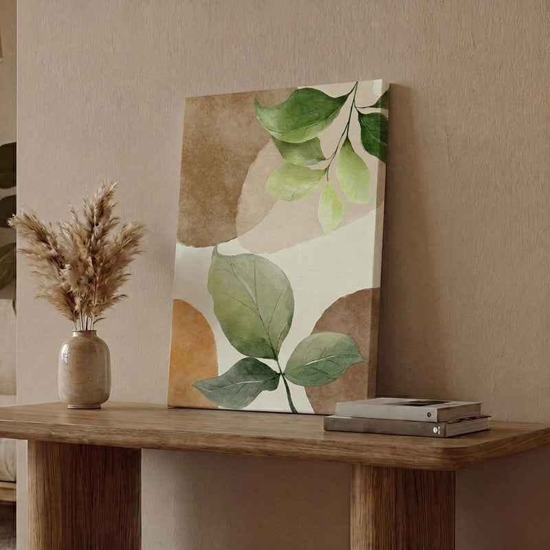 Boho Botanical Leaf Canvas Wall Art