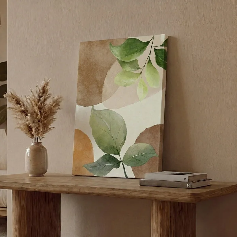 Boho Botanical Leaf Canvas Wall Art media 1