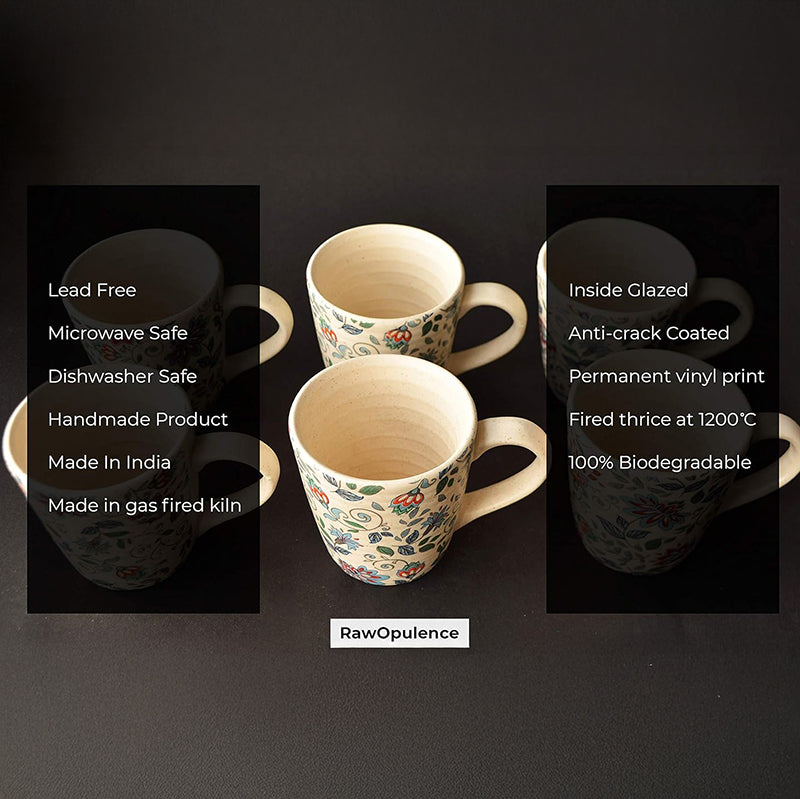 Exora Ceramic Tea Cup (220 mL Each) -  Set of Six media 6