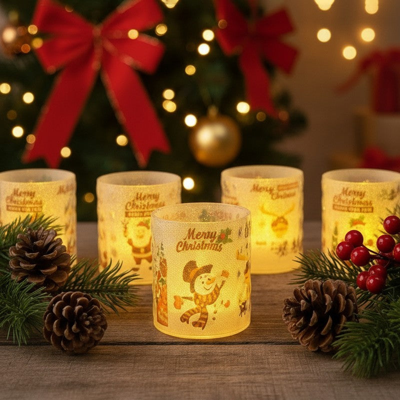 Jingle Aura Santa Battery Candle - Set Of Five media 4