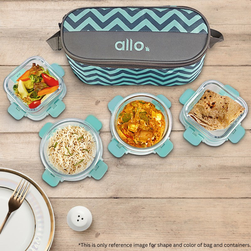 Ediva Leak Proof Glass Lunch Box with Bag- Set of Four media 5