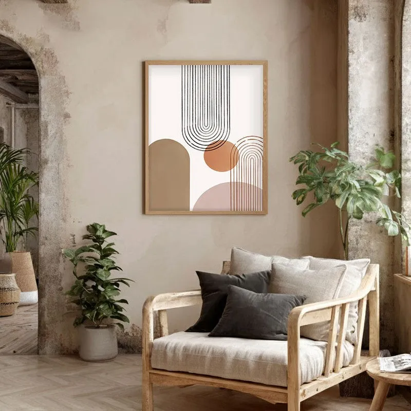 Balanced Arches Canvas Wall Painting With Brown Frame media 5