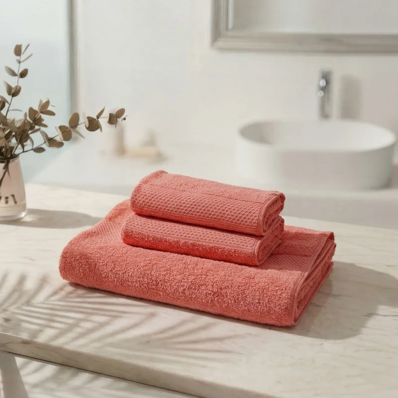 Monte Carlo Softdale Pure Cotton Towel Sets (Peach) - Set of Three media 3