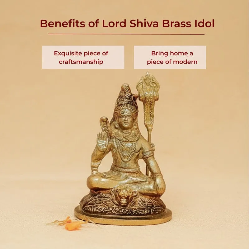 Lord Shiva Divine Brass Idol media 6