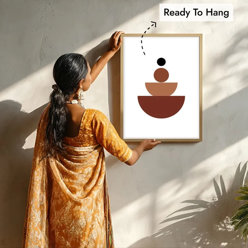 Vertical Calm Canvas Wall Painting With Brown Frame media 7
