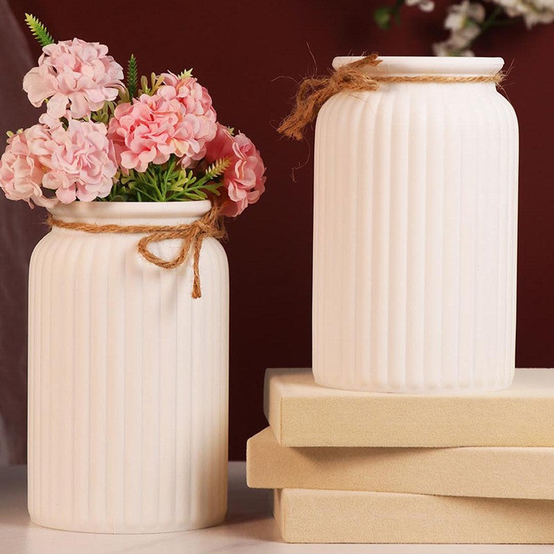 Rustic Ribbon Vase - Set Of Two