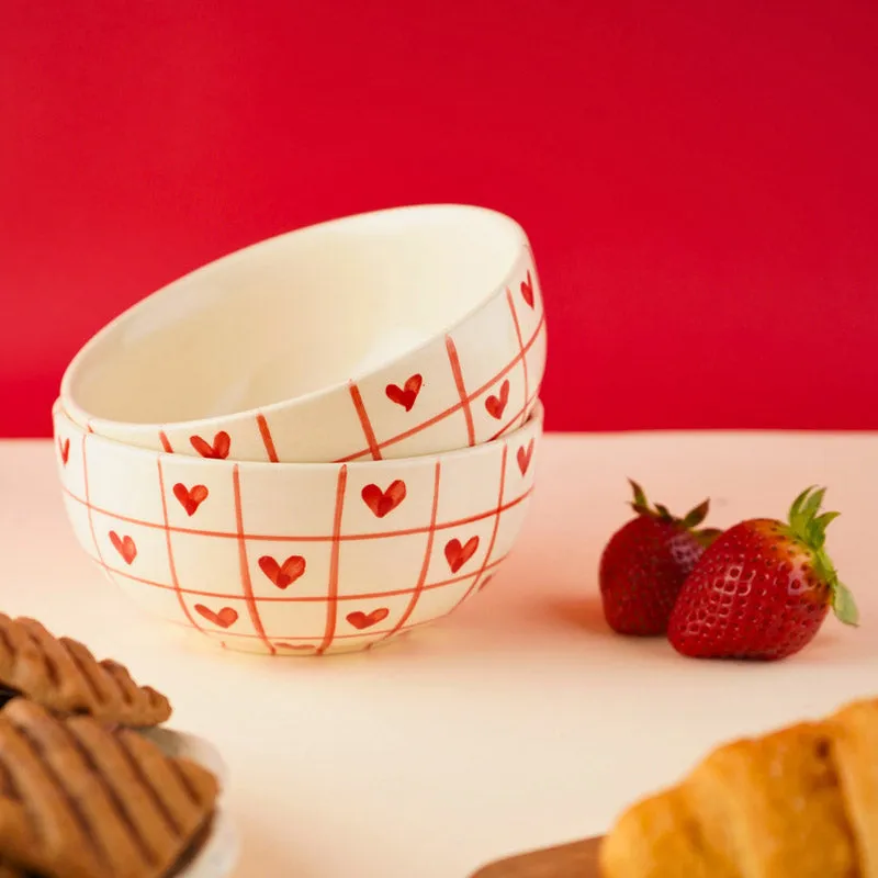 Heart Grid Serving Bowl (300 ML) - Red media 4