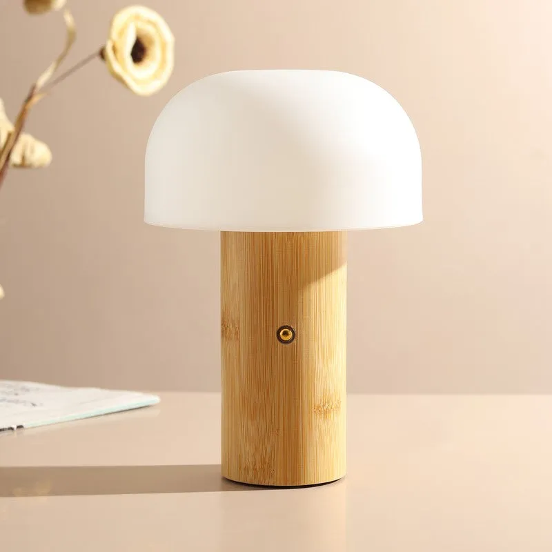 Ulvira Halo Bamboo Table Lamp - Beige,White media 2