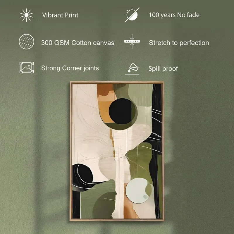 Desert Olive Canvas Abstract Wall Art With Frame media 4