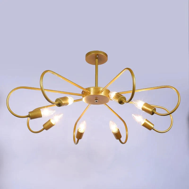 Mistara Statement Iron Chandelier - Gold & White media 5
