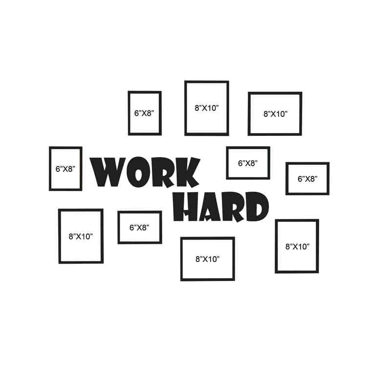 Work Hard Collage MDF Photo Frames - Set Of Ten media 8