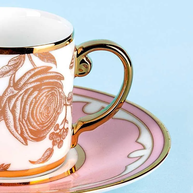Rosette Demitasse Cup & Sacucer - Set Of Two media 4