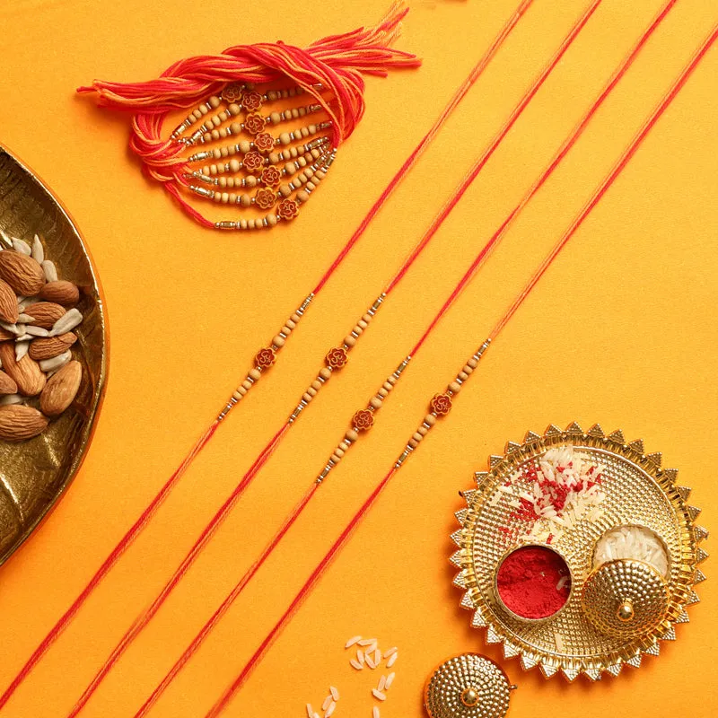 Aum I Rakhi with Roli Chawal - Thirteen Piece Set media 1