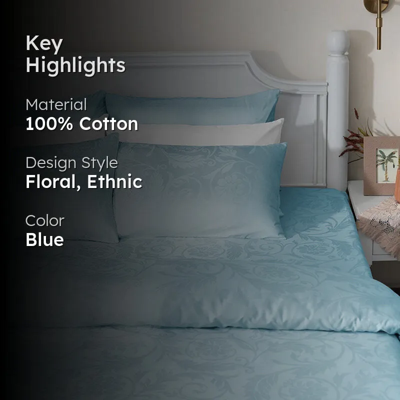 Bloom Bold Jacquard Pillow Cover (Pale Blue) - Set Of Two media 2