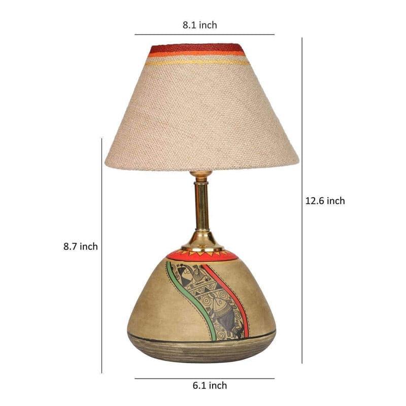 Saafira Terracotta Fabric Table Lamp - Multicolor media 5