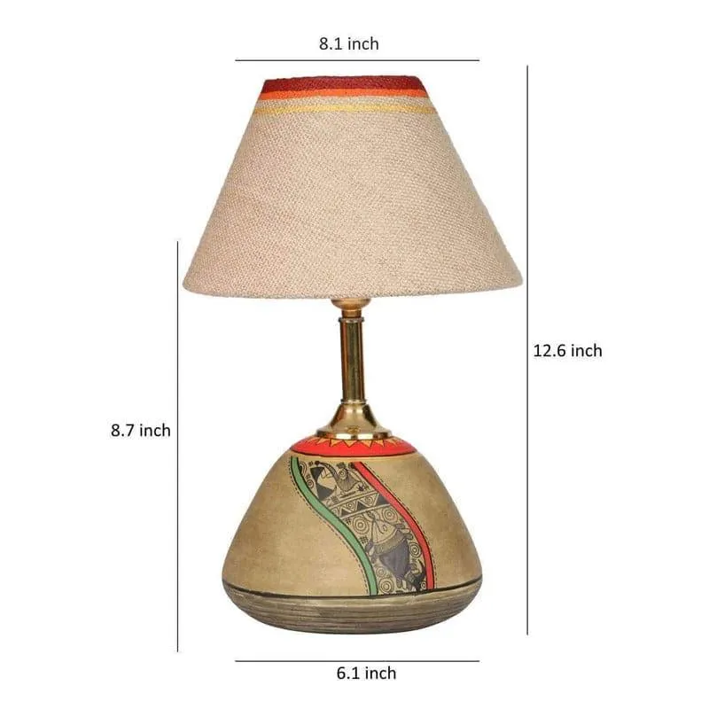 Saafira Terracotta Fabric Table Lamp - Multicolor media 5